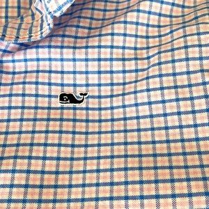 Boys Vineyard Vines dress shirt- pink/white/blue - size Medium (12/14)